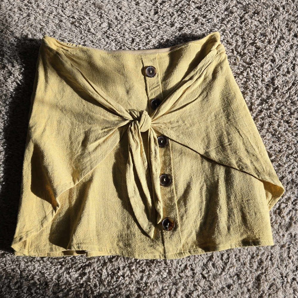 Yellow Button-Front Women's Skirt
